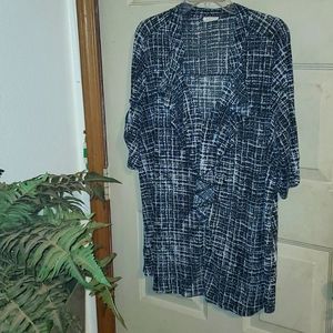 Black & white sheer blouse